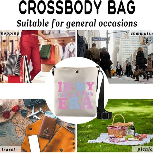 Junior Bridesmaid Gift Canvas Crossbody Bag Personalized Wedding Proposal - Picture 7 of 7